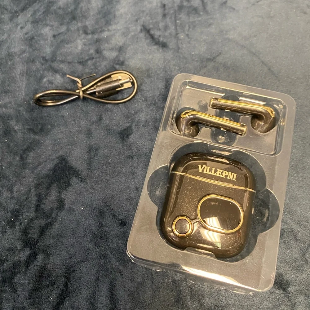 Black Wireless Earbuds with Charging Case
